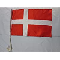 AZ FLAG Bandera de Coche de Dinamarca 45x30cm - BANDERINA para Auto DANESA 30 x 45 cm
